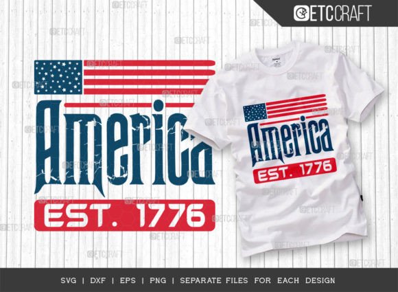 America EST 1776 SVG Cut File for T-Shirt Designs and Graphics