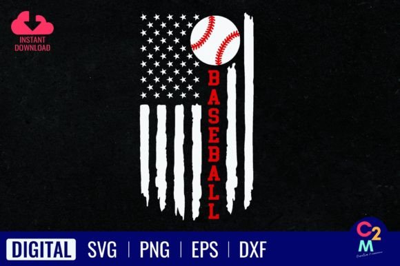American Baseball Flag SVG for Bold T-Shirt Graphics