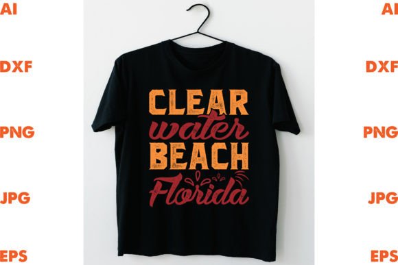 Clear Water Beach Florida Graphics for T-Shirt Designs
