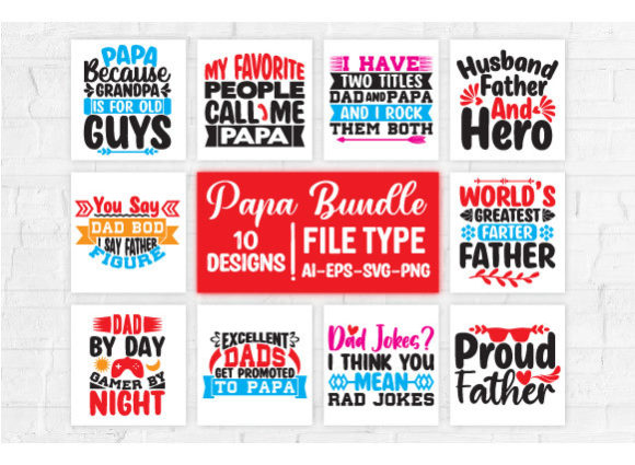 Silhouette Papa Design for T-Shirt Graphics